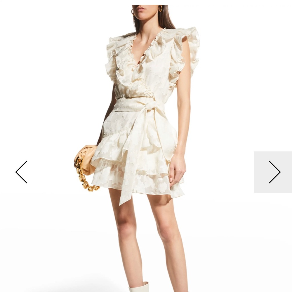 White Veronica Beard Mahita Ruffle Dress